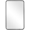 38 Inches Rectangular Metal Wall Mirror with Curved Corners, Black-Black - Image 2