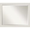 Beveled Bathroom Wall Mirror - Rustic Plank White Narrow Frame-Outer Size: 23 x 23 in - Image 2