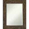 Beveled Wood Wall Mirror - Fencepost Brown Frame-Outer Size: 35 x 29 in - Image 2