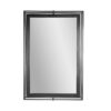 Black Rectangular Metal Framed Swivel Floating Wall Mirror-Black - Image 2