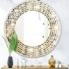 Designart 'Abstract Gold Mosaic' Printed Modern Round or Oval Wall Mirror - Wave-24in.x36in. - Image 2