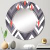 Designart 'Grey White And Red Geometric Chevron' Printed Patterned Wall Mirror-24in.x24in. - Image 2
