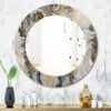 Designart 'Onyx Detail Composition' Printed Mid-Century Oval or Round Wall Mirror - Gold-24in.x24in. - Image 2