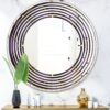 Designart 'Quilted pattern' Printed Modern Round or Oval Wall Mirror - Wave-24in.x24in. - Image 2