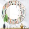 Designart 'Retro Abstract Drops IX' Printed Modern Round or Oval Wall Mirror - Wave - Multi-24in.x36in. - Image 2