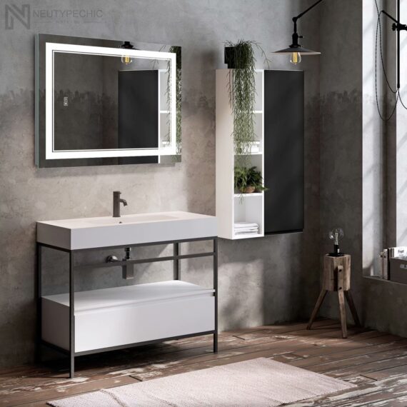 Smart LED Anti-fog Bathroom Vanity Mirror-31.9''x24'' - White - Image 2