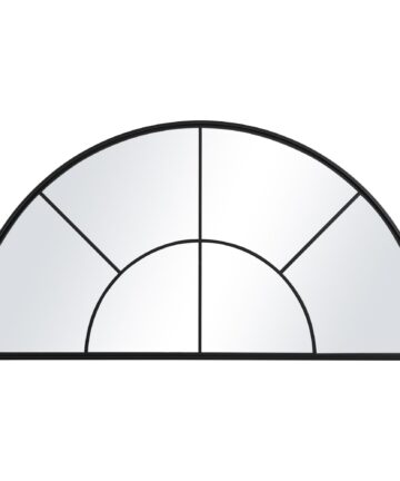 60" Black Rousseau Window Arch Wall Mirror-Black