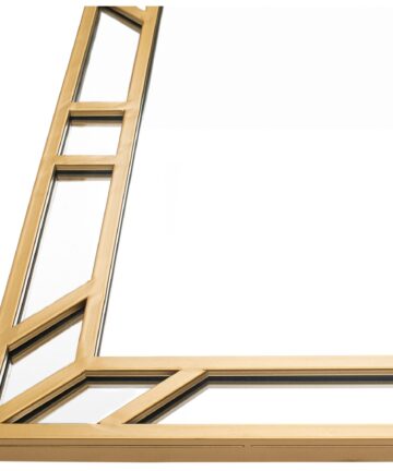 Aluin Modern Gold Rectangular Wall Mirror - 32"H x 26"W-Gold - 32"H x 26"W