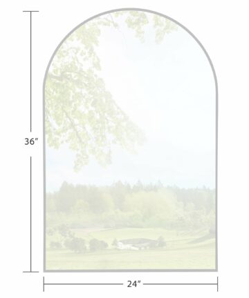 Modern Arch Bathroom Wall-mounted Mirror Vanity Mirror-36x24-right angle - Silver