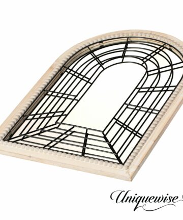 Arched Large 39.37 x 27.56 in Rustic Window Metal Mirror, Windowpane Shaped Decoration Farmhouse Big Wall Mounted Mirrors Decor- 39.37 x 27.56