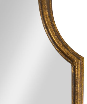 Arched Metal Framed Wall Mirror-48.0"L x 1.0"W x 31.5"H - Gold