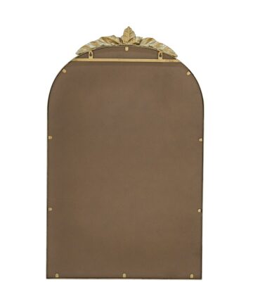 Arched Wall Mirror with Gold Metal Frame-Gold