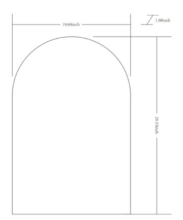 Livabliss Aranya Modern Aluminum Arched Accent Mirror-36"H x 35"W x 1.1"D - Black