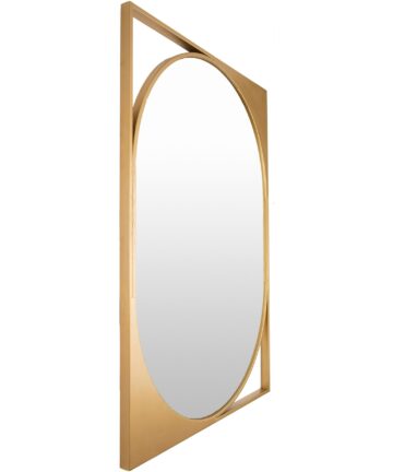 Babsen Gold Oval Rectangular Wall Mirror - 36"H x 26"W-36"H x 26"W - Gold