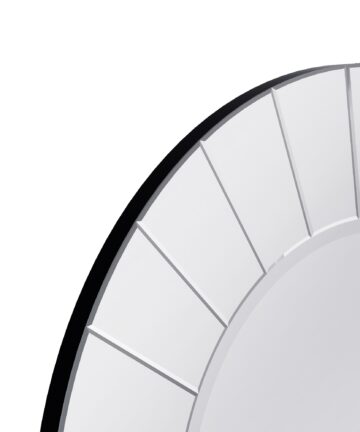 Bailey 30" All-Glass Clear Round Shaped Decorative Mirror-Clear