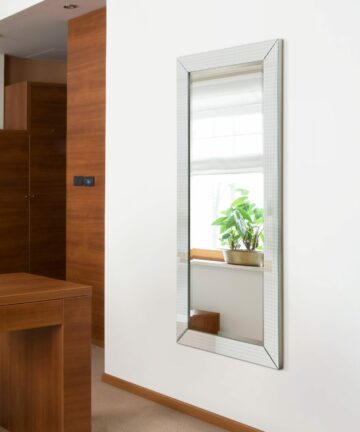Bling Beveled Glass Rectangle Wall Mirror - Clear-24 in. x 1.26 in. x 36 in.