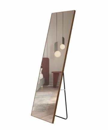 Brown Solid Wood Frame Full-length Rectangular Mirror - 63*19-Brown
