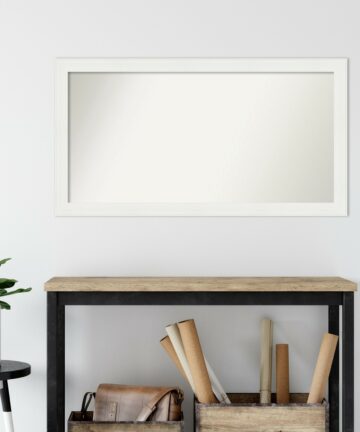 Choose Your Custom Size, 23-in side, Vanity White Narrow Framed Wall Mirror - Vanity White Narrow-Outer Size: 33 x 23 in