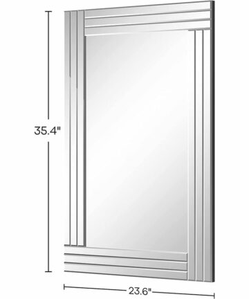 Decorative Accent Mirror, Sliver Rectangle Wall Mirrors, Art Mirror with Glass Frame for Living Room, Dining Room - none-none