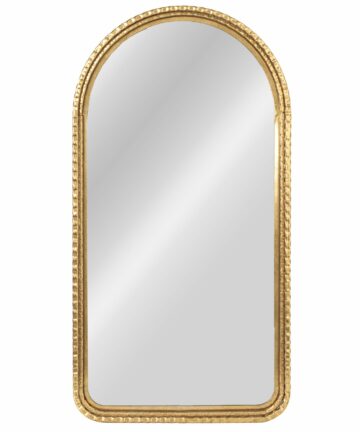 Decorative Arched Metal Wall Mirror - 17.3"L x 1.4"W x 32.9"H-Gold