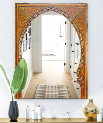 Designart 'Ancient Door Morroco' Traditional Mirror - Large Printed Wall Mirror-23.7in.x31.5in.