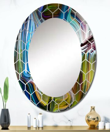 Designart 'Colour Fusion' Printed Modern Wall Mirror-20in.x30in.