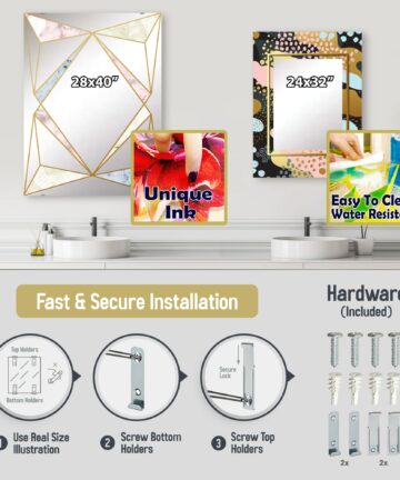 Designart 'Gold Wave II' Modern Mirror - Printed Wall Mirror-23.7in.x31.5in.