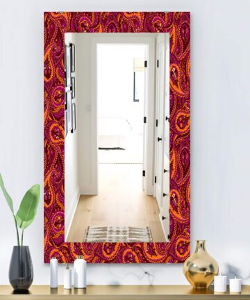Designart 'Paisley 12' Bohemian and Eclectic Mirror - Printed Wall Mirror-23.7 in. wide x 31.5 in. high