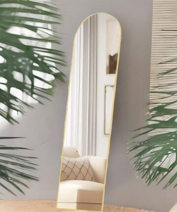 Floor Standing Mirror/Wall Mirror with Stand Aluminum Alloy Thin Frame-59.00*16.00*0.50