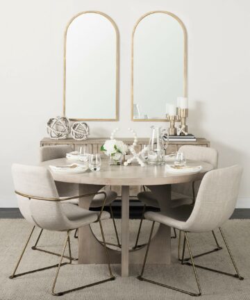 Giovanna Gold Metal Frame Ogee Arch Rectangular Wall Mirror (49" x 24")-Black - 23.6L x 1.2W x 48.8H