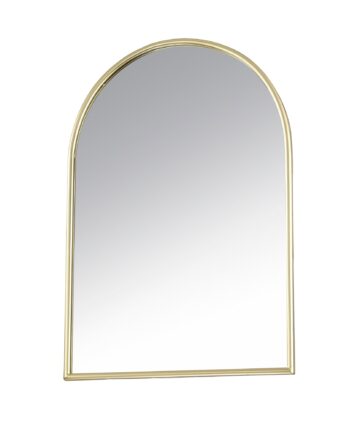 Gold 24 in. W x 35 in. H Arched Metal Frame Iron Modern Accent Mirror - 23.6 in. W x 35.5 in. H x 1 in. D-23.6 in. W x 35.5 in. H x 1 in. D