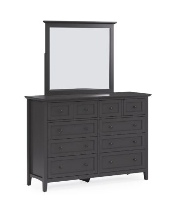 Grace Wall or Dresser Mirror in Raven Black - 36" x 41" x 2"-Black