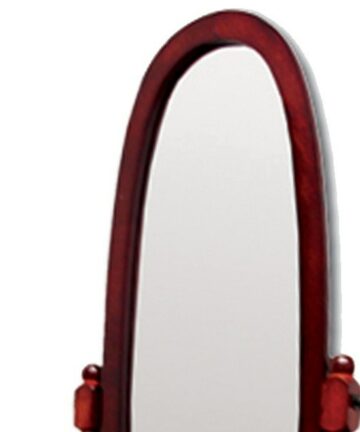 HomeRoots 59" Painted Oval Cheval Standing Mirror Freestanding With Frame - 20-20