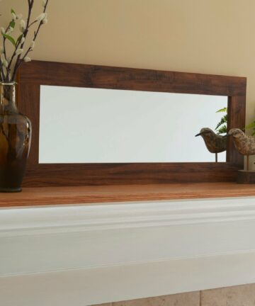 Wall Mirror in Hickory - 0.8"L x 29.5"W x 12.5"H-Brown