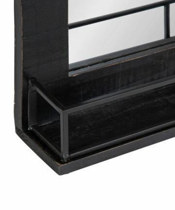 Kate and Laurel Cates Framed Wall Mirror with Shelf-24x31 - Black