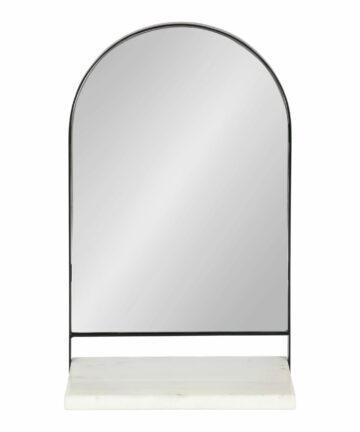 Kate and Laurel Chadwin Wall Mirror with Shelf-20x34 - Black/White
