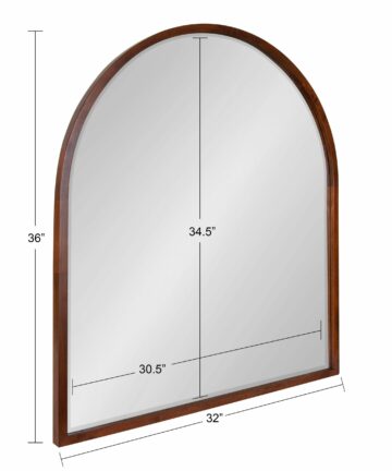 Kate and Laurel McLean Arch Wood Framed Wall Mirror-32x36 - Walnut Brown