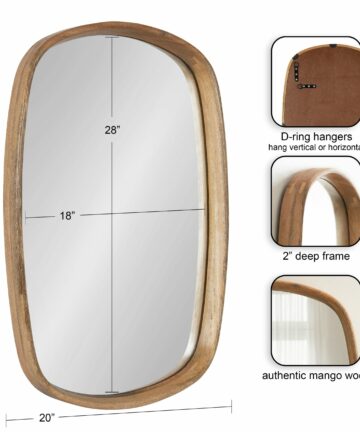Kate and Laurel Prema Framed Wall Mirror-26x26 - Walnut Brown