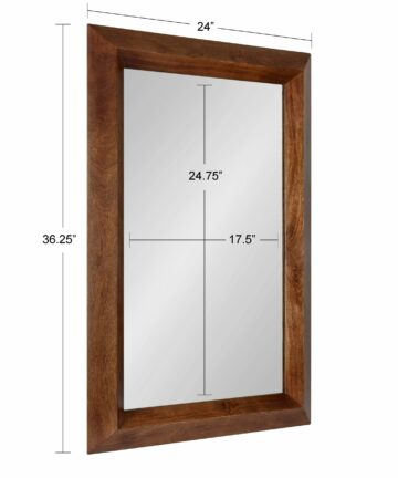 Kate and Laurel Quaid Wood Framed Wall Mirror - 24x36-24x36 - Walnut Brown
