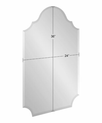 Kate and Laurel Reign Frameless Arch Wall Mirror - 24x36-24x36 - Silver