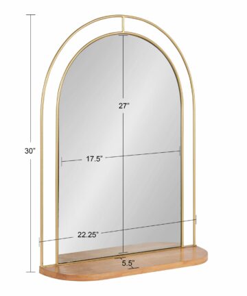 Kate and Laurel Reverie Framed Wall Mirror with Shelf - 23x30-23x30