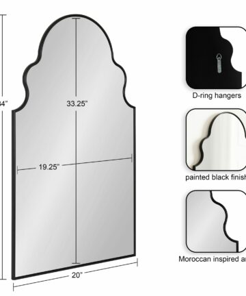 Kate and Laurel Vania Moroccan Arch Wall Mirror-20x34 - Gold