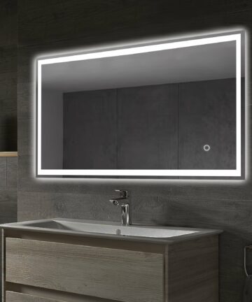 Full-length LED Illuminated Bathroom Vanity Mirror-63x20-Round - Silver