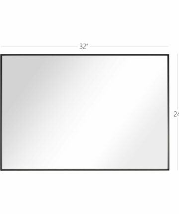 Modern Rectangle Framed Bathroom Vanity Mirror Accent Wall Mirror-36"Wx24"H - Black