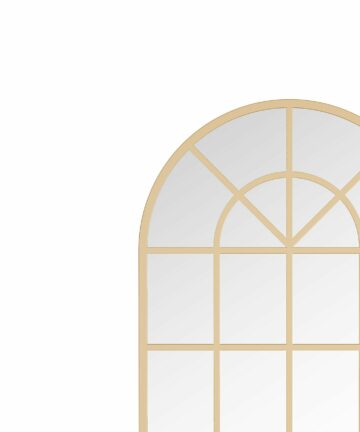 Mesilla Framed Arched Window Pane Decorative Mirror - N/A-Black