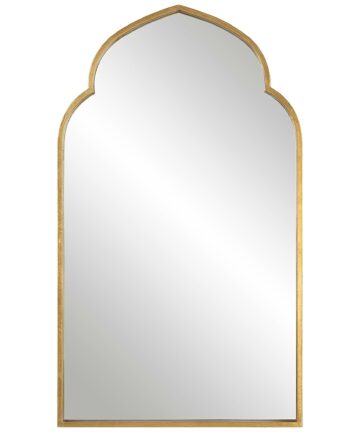 Porch & Den Arabesque Iron Frame Wall Mirror - 38 x 22 x 1.25-Soft Silver