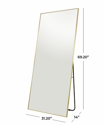 Metal Modern Rectangular Floor Mirror-31 x 14 x 69 - Clear