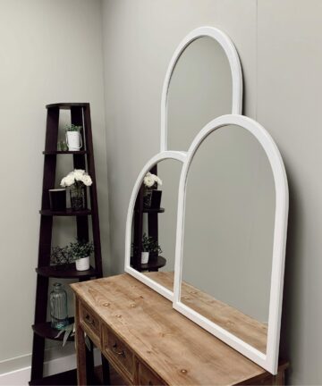 Mifflin Framed Full Length Mirror - Crescent Cathedral - 23.4x47.4-Rubbed Bronze