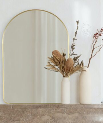 Modern Arch Wall Mirror-Antique Gold