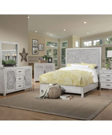 Origins by Alpine Aria Wood Mirror in Weathered Light Gray - Grey-Grey